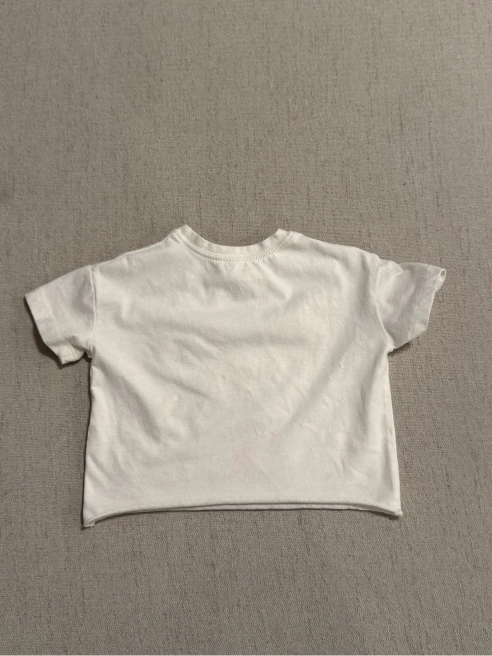 White Tee with Red USA Lettering and Brown Teddy